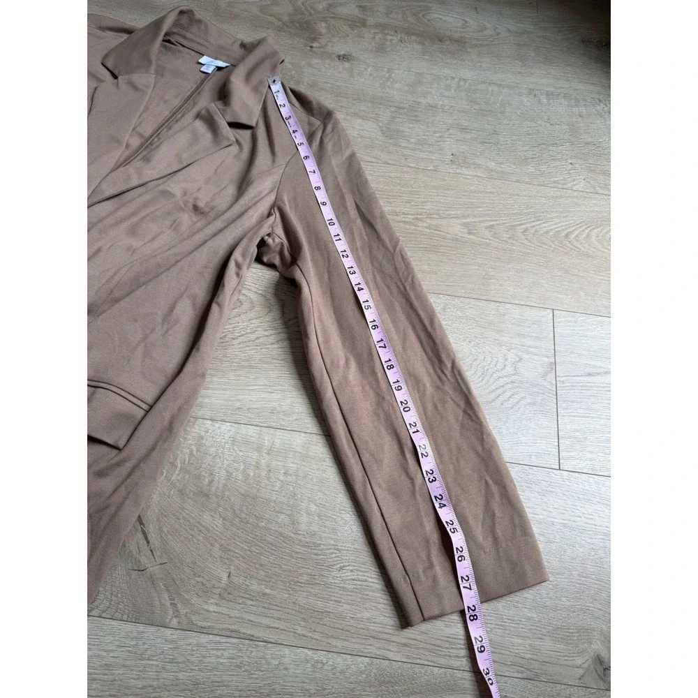 J Jill Blazer Women 1X Plus Ponte Knit Tan Stretch Classic Layer Staple Capsule